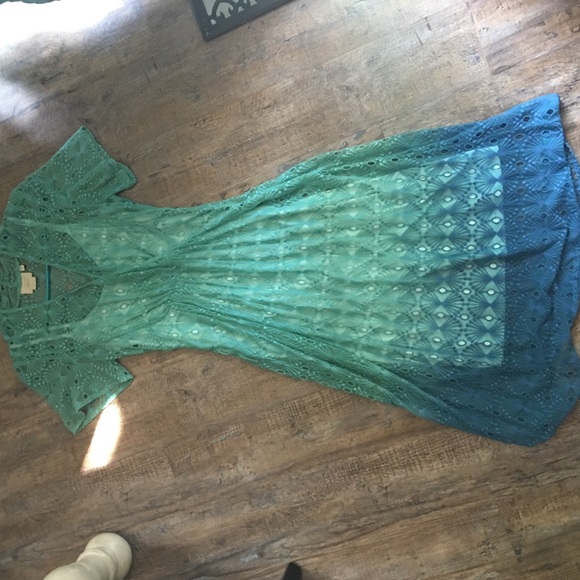 Anthropologie lace ombré midi dress. Sz 2 - Picture 3 of 7